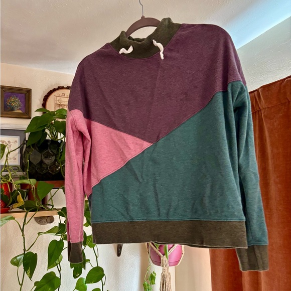 Pact Tops - Pact Colorblock Sweatshirt - Purple, Pink, Green
